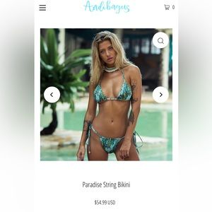 Andi bagus paradise bikini top and bottom bundle blue green teal